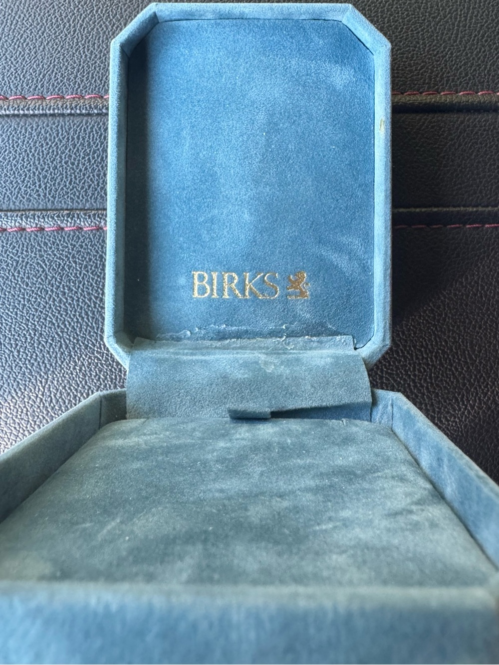 Vintage Maison Birks Blue Velvet Jewelry Box - Rectangular